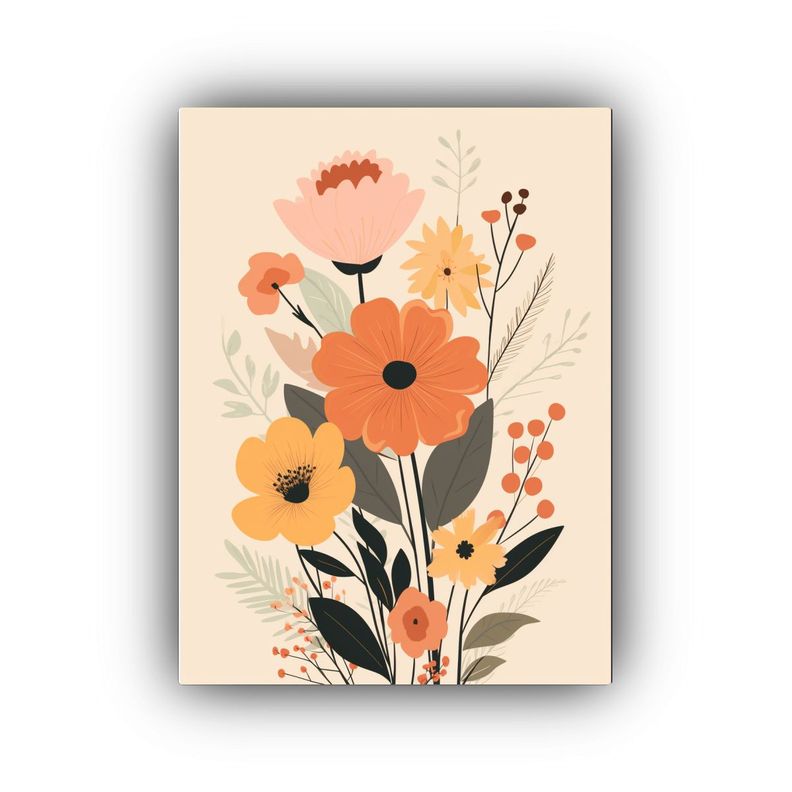 Fondo Floral Minimalista Para Cumpleanos, 20x30cm