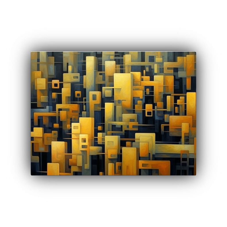 Pinturas Decorativas: Elegantes Curvas Y ángulos Diferentes 40x30cm-0