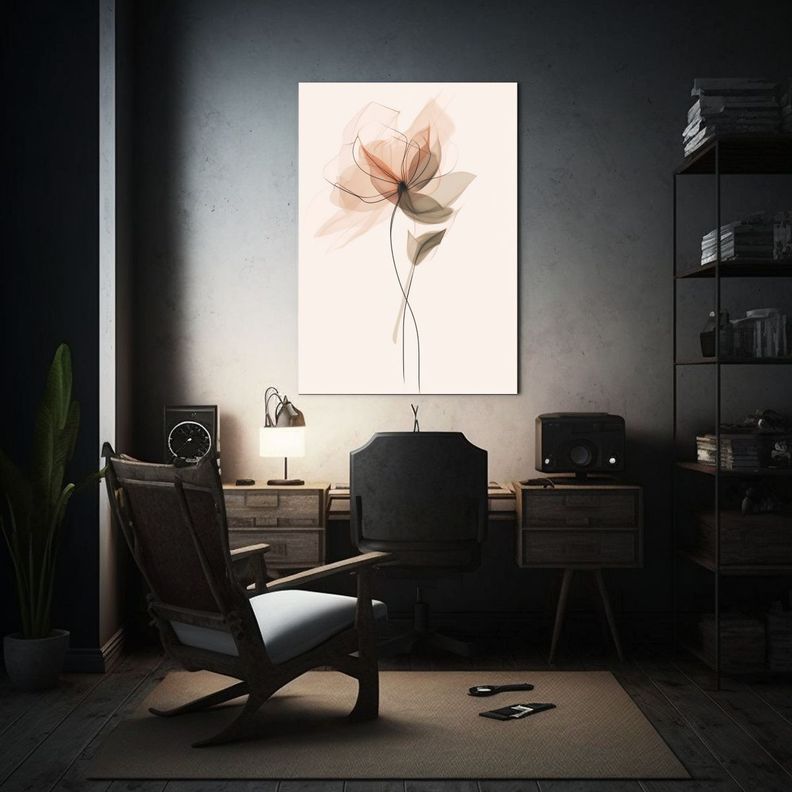 Pintura De Pared Con Detalles De Flor De Loto 20x30cm-2