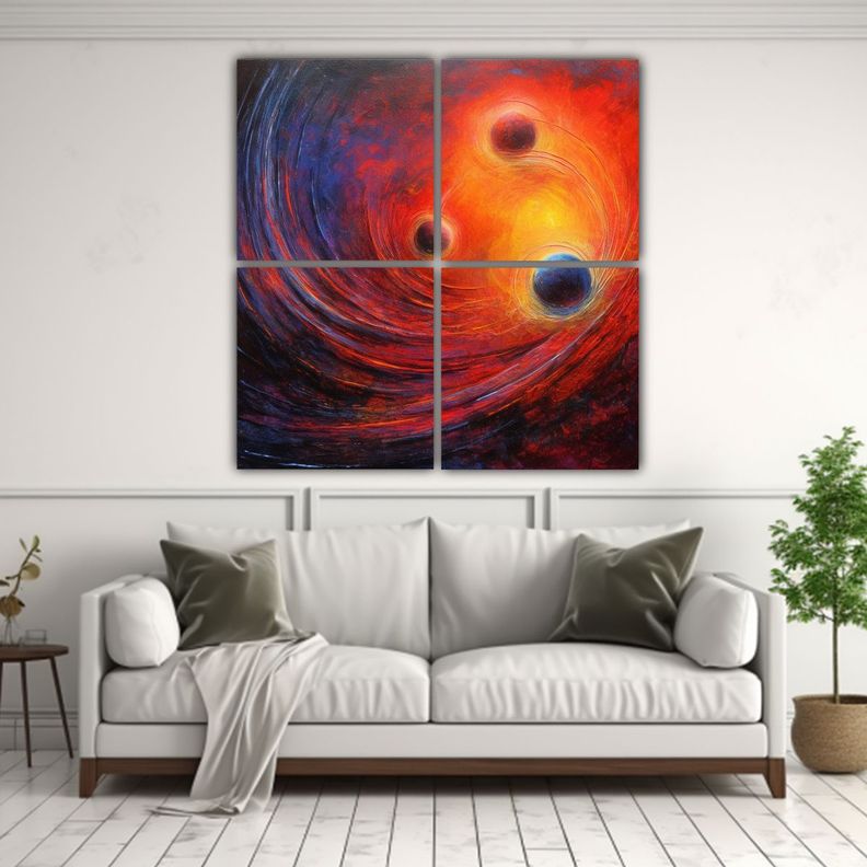 Pintura Acrílica De Equilibrio Visual En Lienzo 180x180 Cm-2