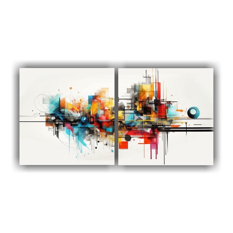 Cuadros Abstractos Para Living, Colores Callejeros 140x70 Cm-0