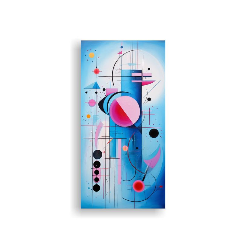 Tela Azul Abstracta En Bastidor Patrón Intenso 60x120cm-0