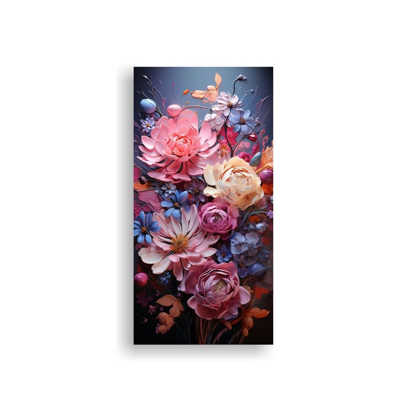 Cuadro Dibujo Tematica: Ramo Vibrante De Flores 70x140cm-0