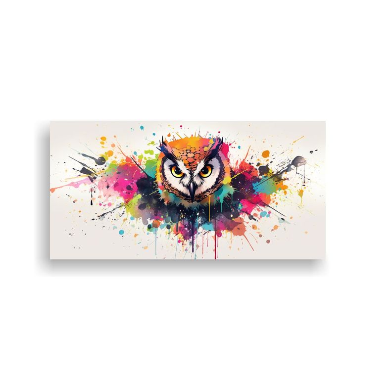 Cuadro Estilo Galería De Búho En Colores Arcoír 60x30cm-0