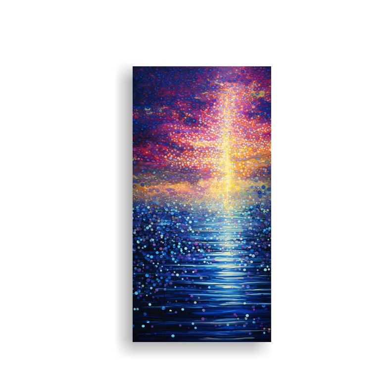 Pintura Decorativa Estilo Punto Luminoso Con Armon 50x100cm-0