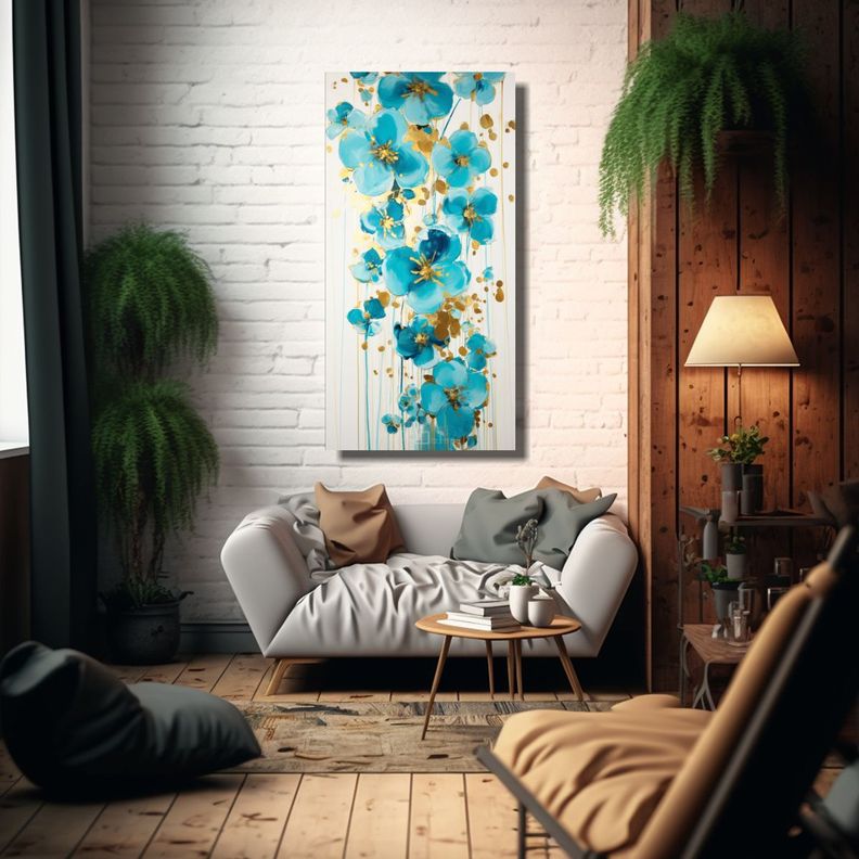 Pintura Acrílica Sobre Fondo Blanco 60x120cm-2