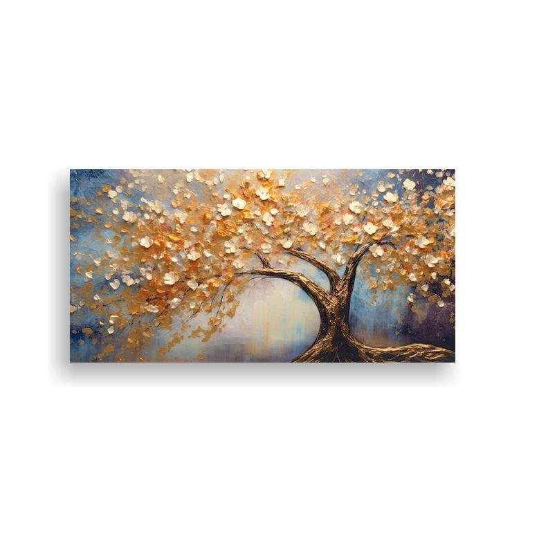 Pintura Abstracta De árbol En Estilo óleo 60x30 Cm-0