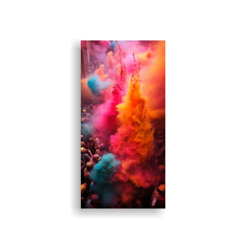 Cuadro Abstracto Vibrantes Colores Del Festival 80x160 Cm-0