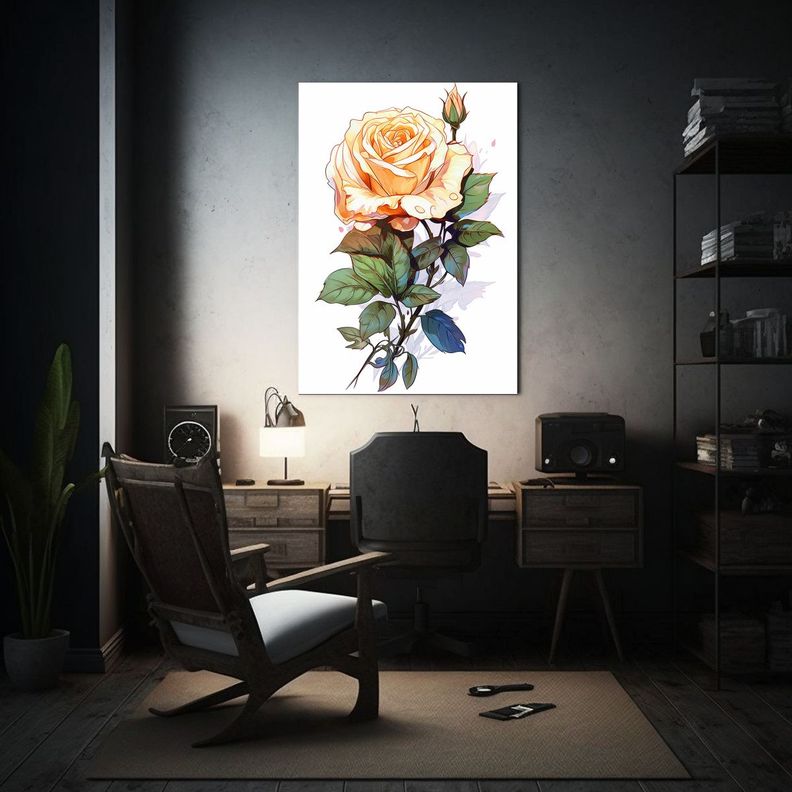 Cuadro Decorativo De Rosas Blancas Y Flores 50x75cm-2