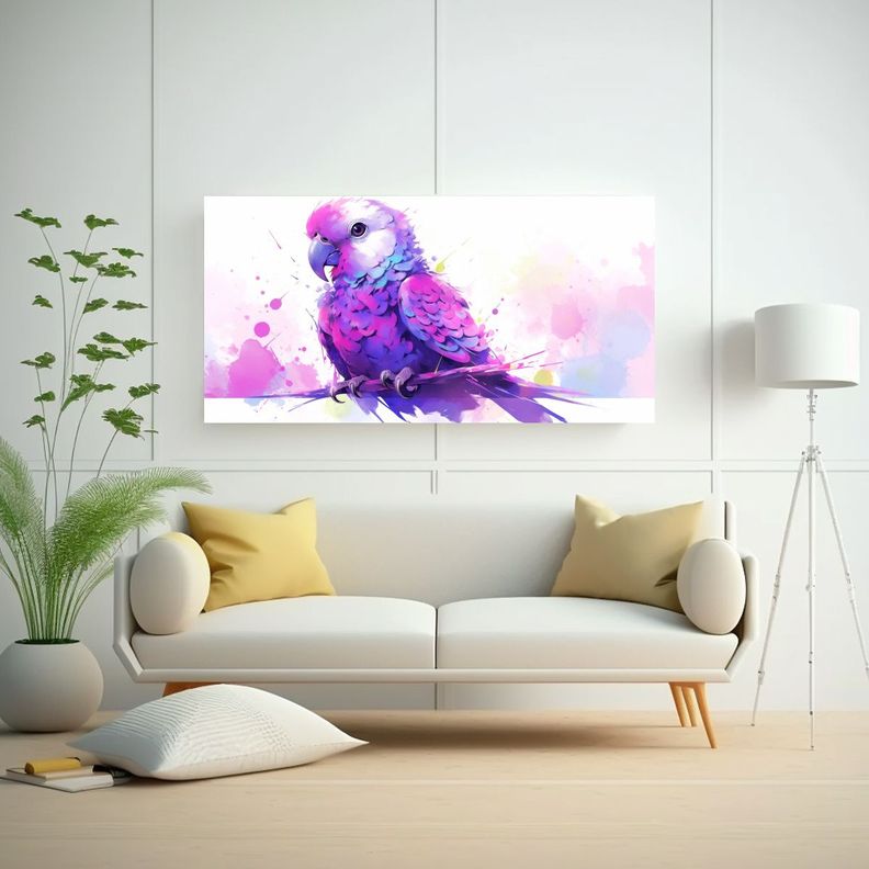 Cuadro Arte Pop De Loro Amazon En Colores Morado 40x20cm-2