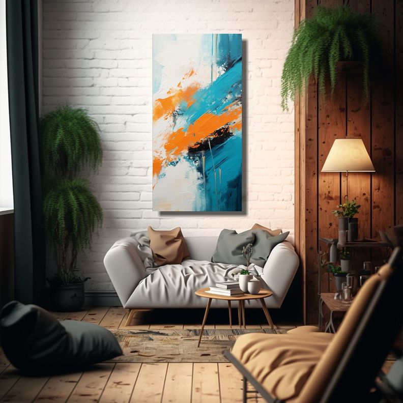 Cuadro Conceptual Protagonismo Abstracto óleo 70x140cm-2