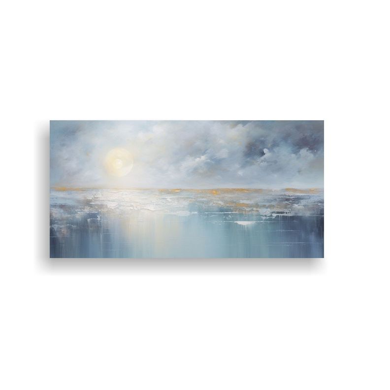 Cuadro Abstracto: Luna Reflejada En El Mar 120x60cm-0