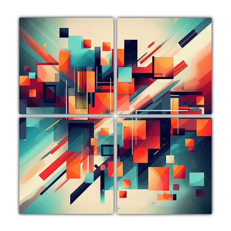 4 Pinturas Acuarela Originales De Alta Calidad 200x200 Cm-0