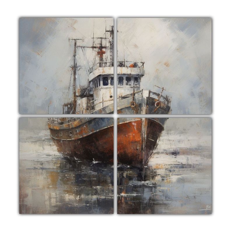 Pintura Impresa Alegre En 4 Canvas Un Homenaje 60x60 Cm
