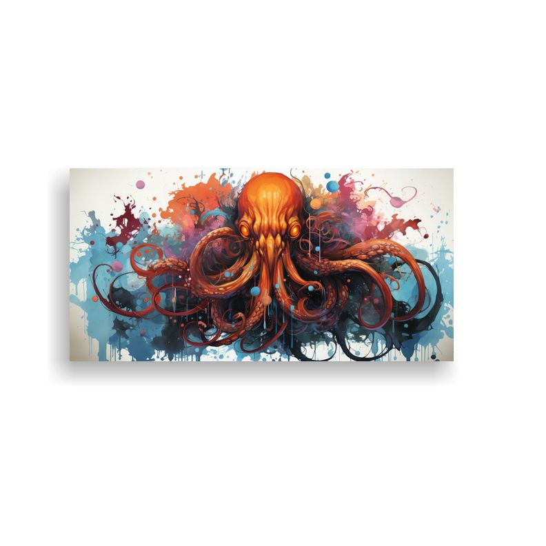 Lienzo Bold Cthulhu En Neo Pop Art Con Colores 100x50cm-0