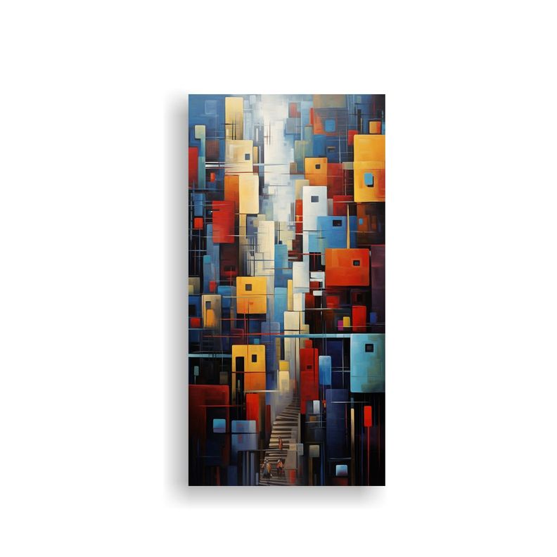 Cuadro Composición Living: Arte Abstracto 50x100cm-0
