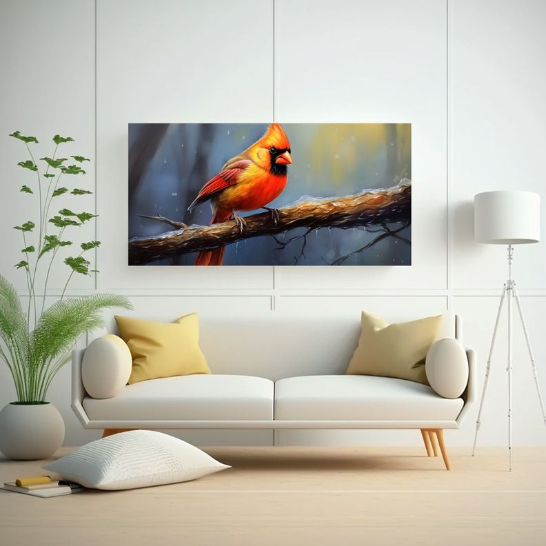 Pintura Al Estilo óleo Estilo Cardinal Colorido 60x30cm-2