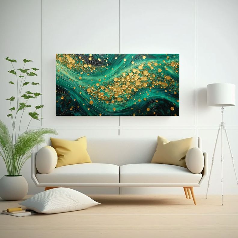 Pinturas Decorativas Estilo Puntillismo Luminoso 100x50cm-2