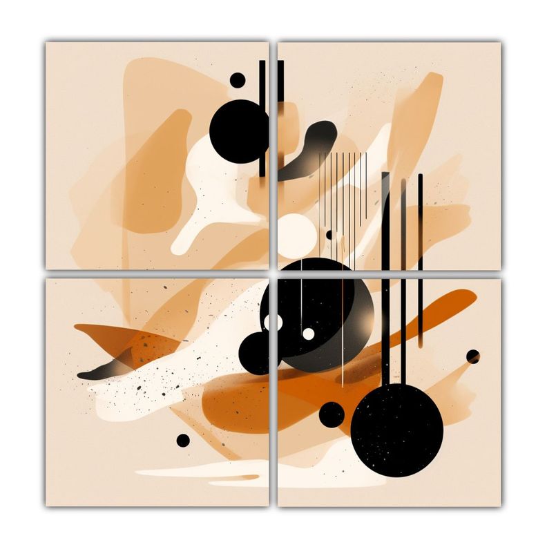 Cuatro Lienzos De Tela: Diseno Grafico 40x40 Cm
