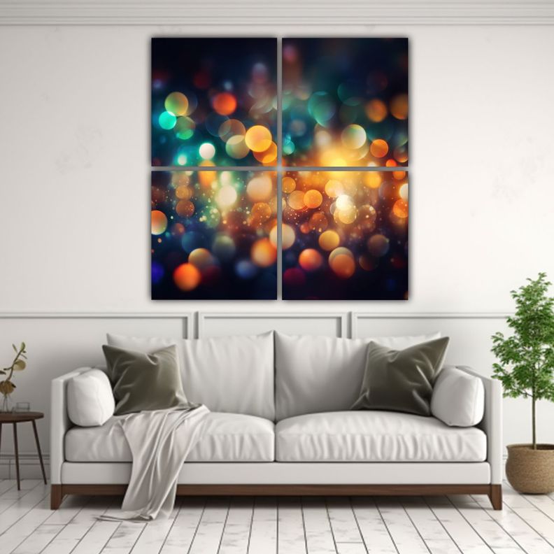 Cuadros Acuarela Coloridos Con Fondo De Luces 200x200 Cm-2
