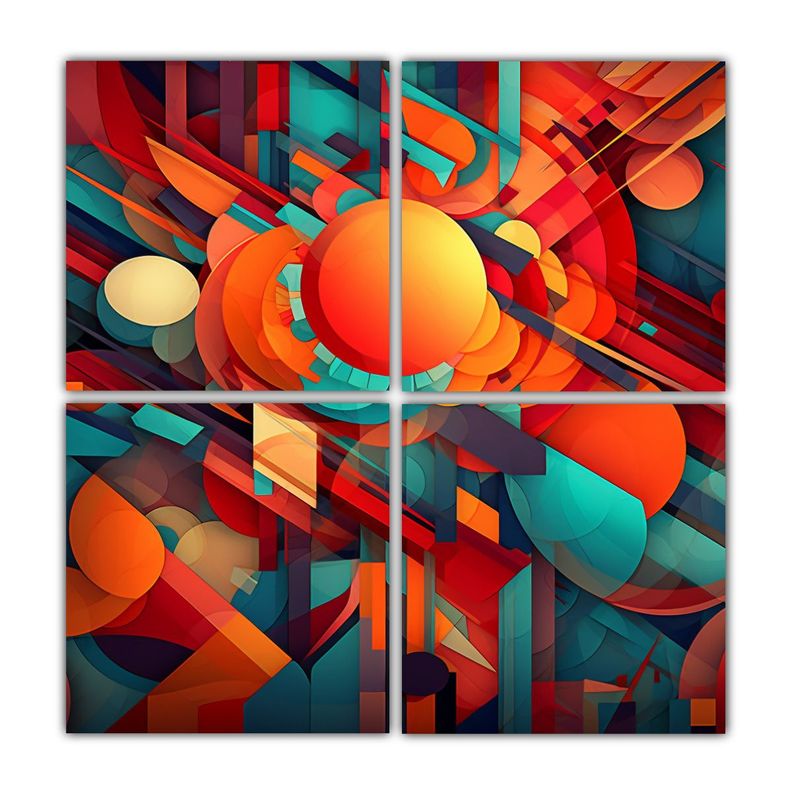 Cuadros Geometricos Elegantes Con Patrones 80x80 Cm