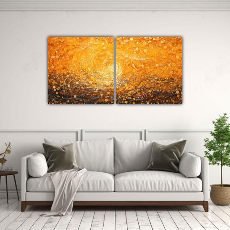 Pinturas Decorativas Al óleo Estilo Puntillismo 140x70 Cm-2