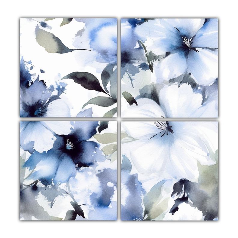 Cuadro De Flores Azules Y Blancas Por Maurice 60x60 Cm-0