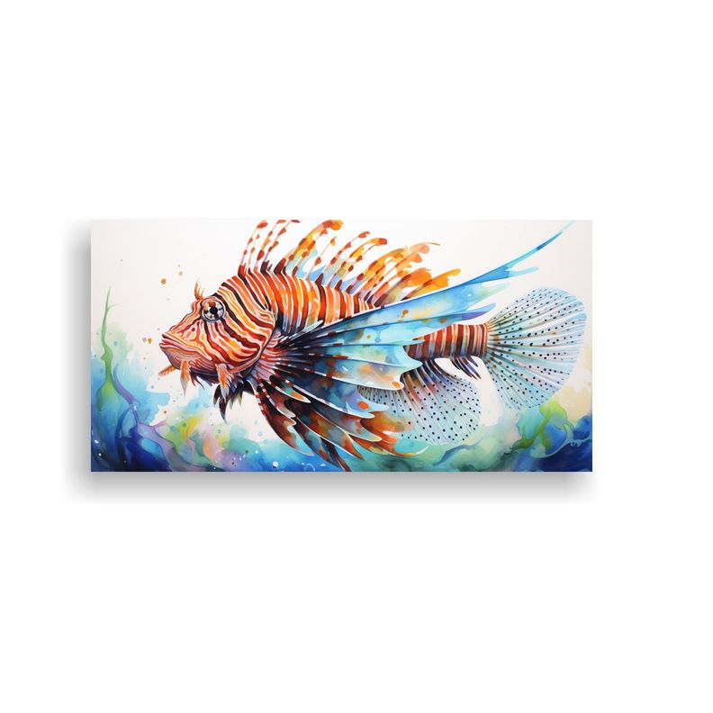 Acuarela Colorida Estilo Pintura León Pez 21 160x80 Cm-0