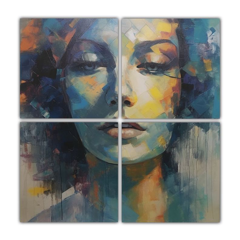 Pintura Pared Estilo Galeria Mujer Hermosa 60x60 Cm