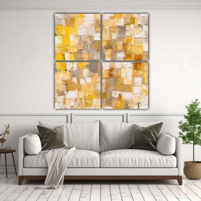 Cuadro Decorativo Abstracto Con Cuadros Grandes 180x180 Cm-2