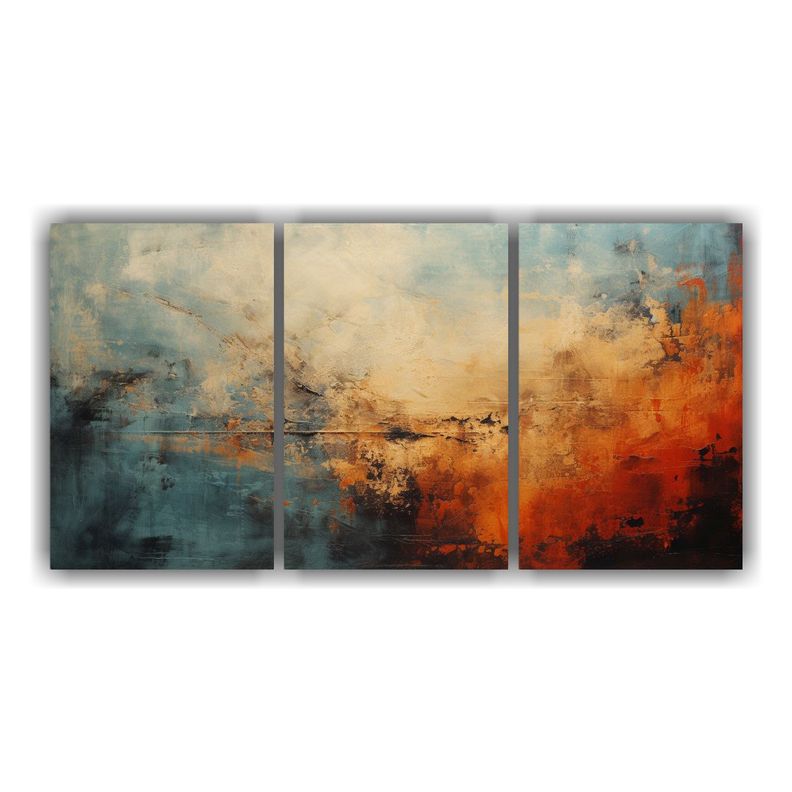 Pinturas Abstractas Grunge Con Textura En óleo 60x30 Cm-0
