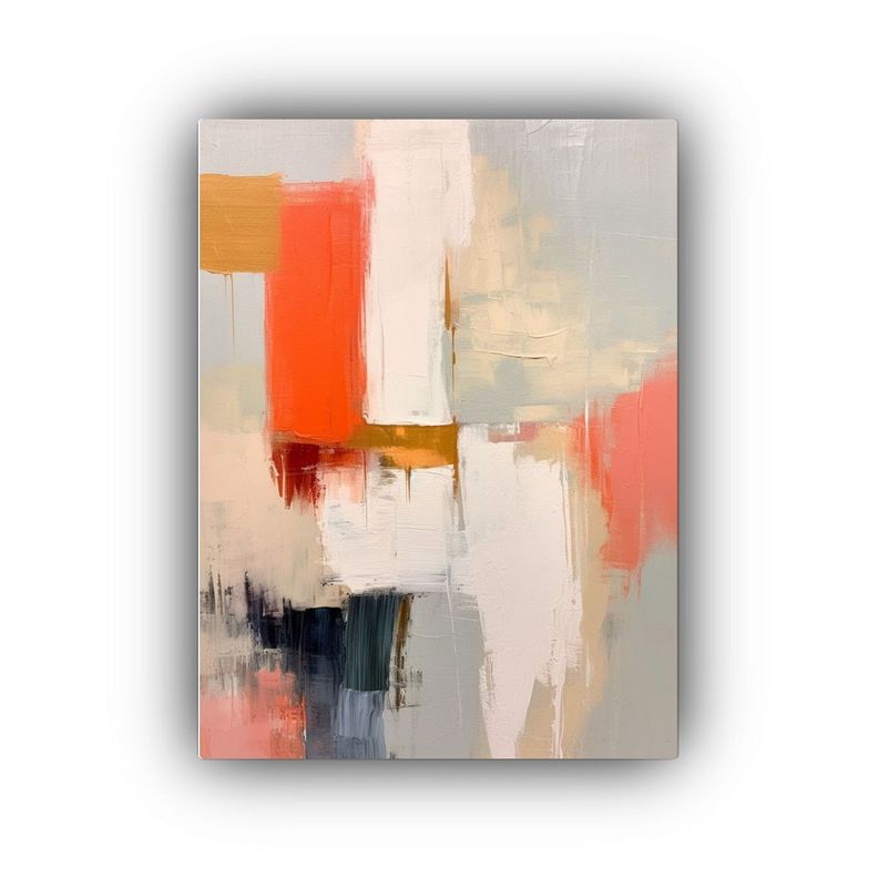 Cuadro Minimalista De óleo En Lienzo Con Colores 20x30cm