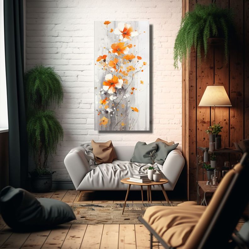 Pintura Acrílica Mágica Vertical En Lienzo 80x160cm-2