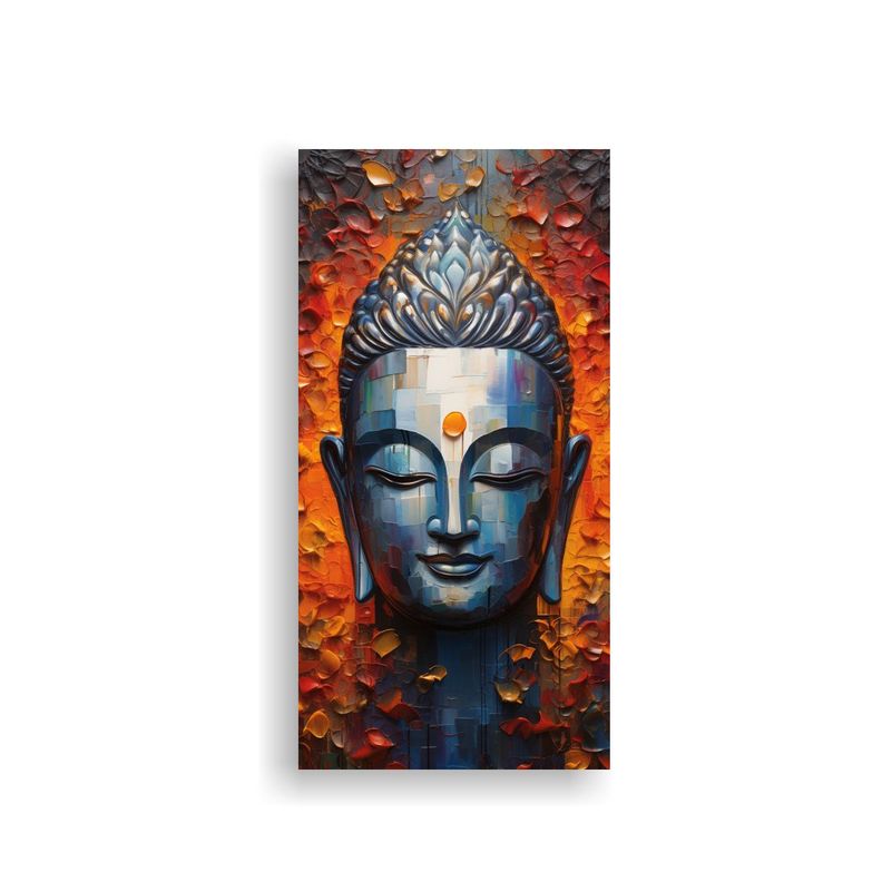 Pintura Decorativa Innovadora Con Rostro De Buda, 20x40cm-0