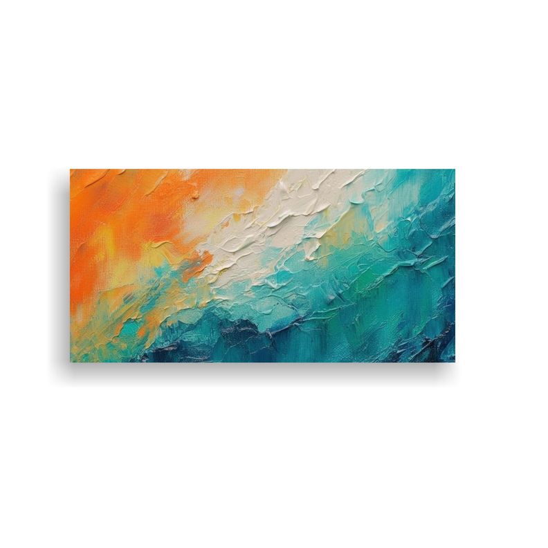 Pintura Acrílica Abstracta Colorida En Bastidor 60x30cm-0