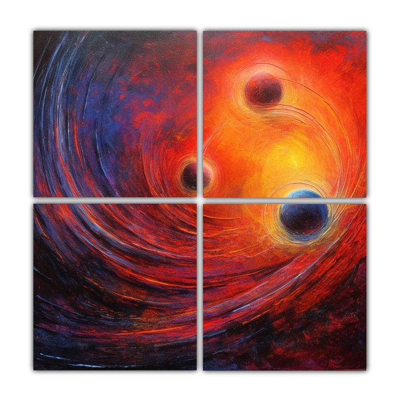 Pintura Acrílica De Equilibrio Visual En Lienzo 80x80 Cm-0