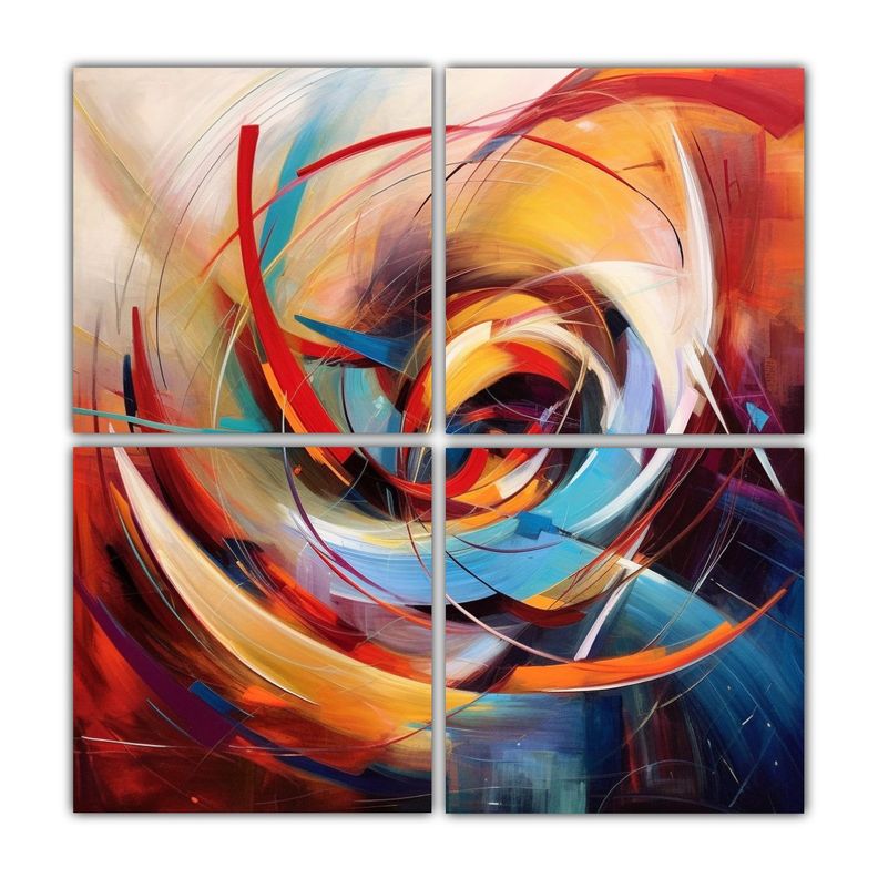 Cuadriptico Arte Abstracto Cuadro Artesanal 60x60 Cm-0