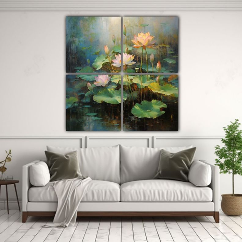 Pintura Al óleo De Loto Por Mr. Liu: Arte 200x200 Cm-2