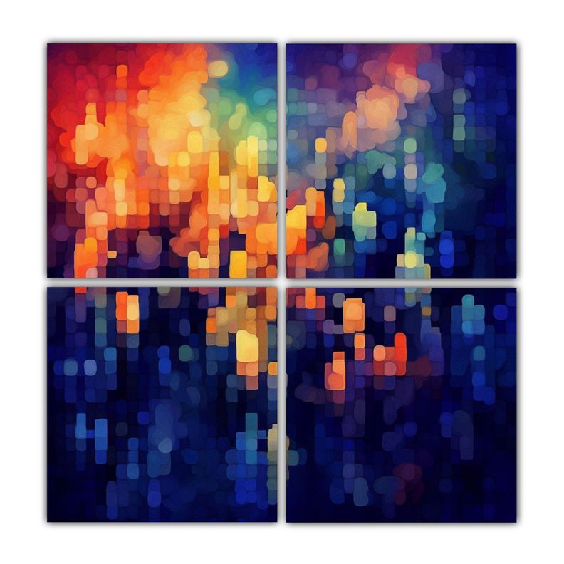 Pinturas De Tela Abstractas De Intenso Patron 40x40 Cm