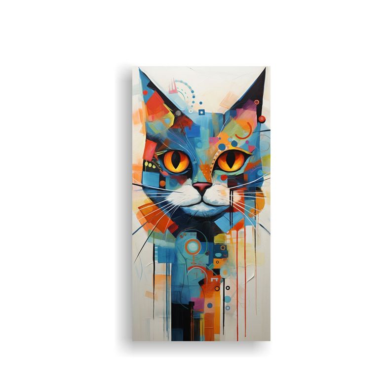 Pinturas Decorativas De Gatos Abstractos: Hermosa 30x60cm-0