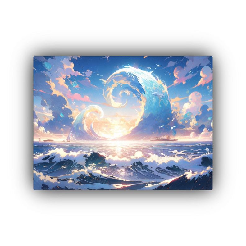 Pintura Vintage Estilo Puntillismo Luminoso De Metal Líquid 30x20cm-0