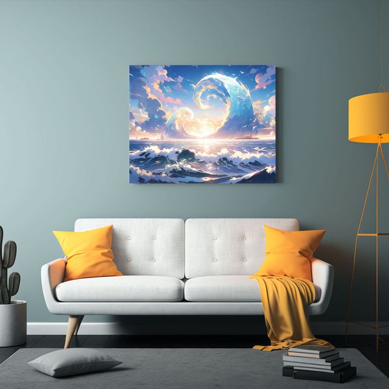 Pintura Vintage Estilo Puntillismo Luminoso De Metal Líquid 30x20cm-2
