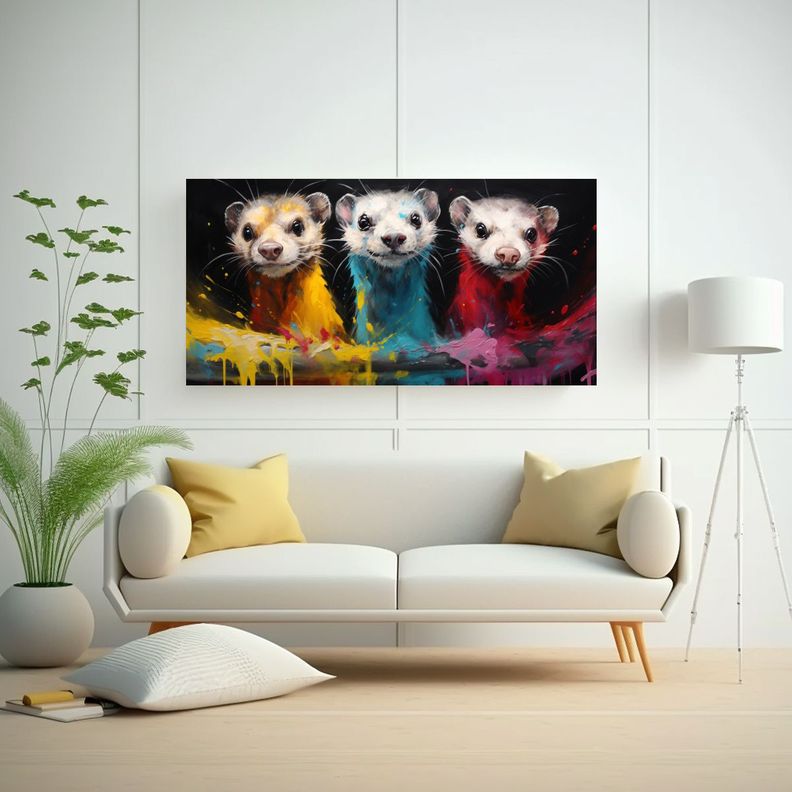 Pintura Al Estilo óleo Detallada Estilo Colorido  80x40cm-2