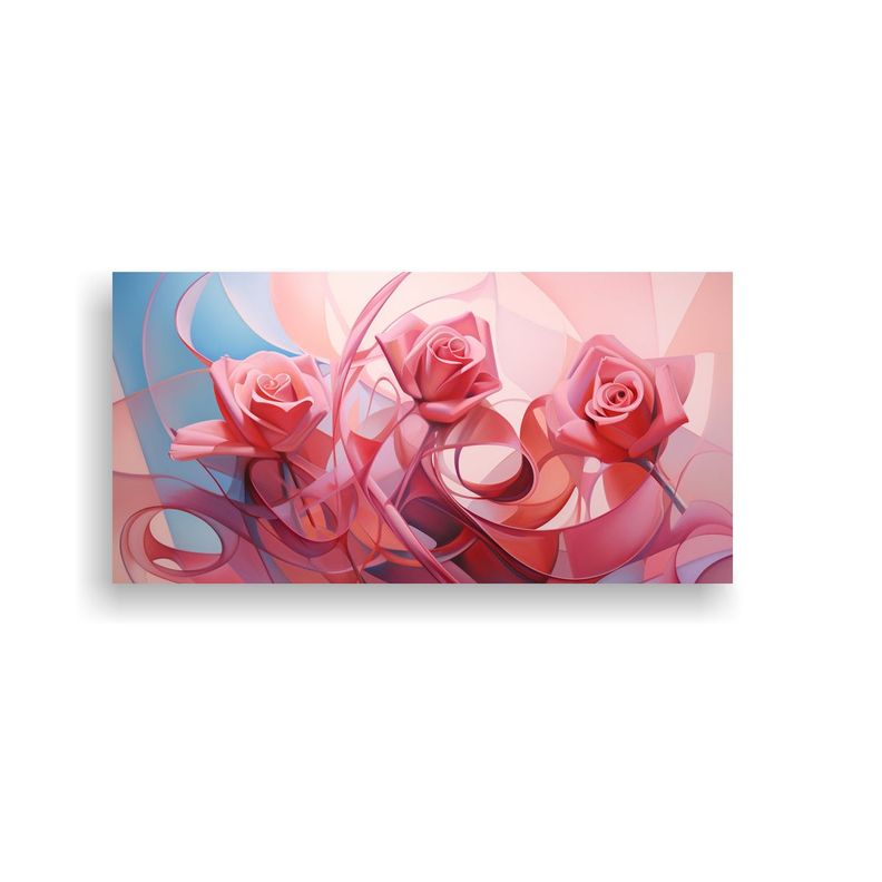 Cuadro De Dibujo único En Tonos Rosas Arte 40x20cm-0