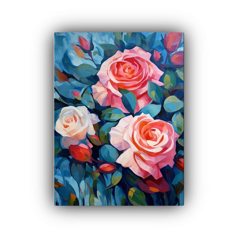 Cuadro Original De Pintura Al óleo En Rosa, 30x45cm-0