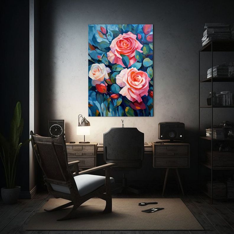 Cuadro Original De Pintura Al óleo En Rosa, 30x45cm-2