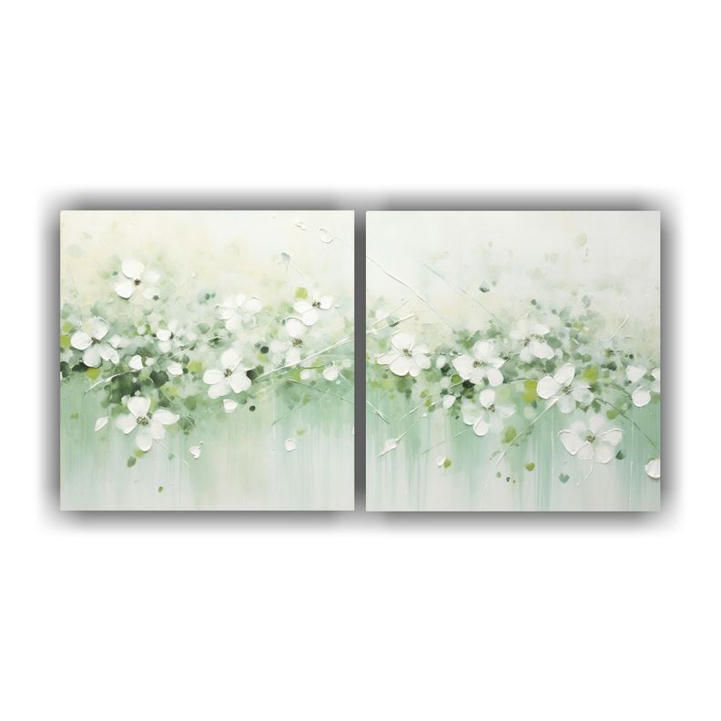 Pintura Acrílica Moderna En Lienzo Blanco 80x40 Cm-0