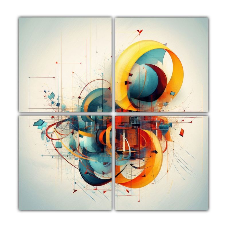Cuadro De Movimiento Luminoso Abstracto De 80x80 Cm