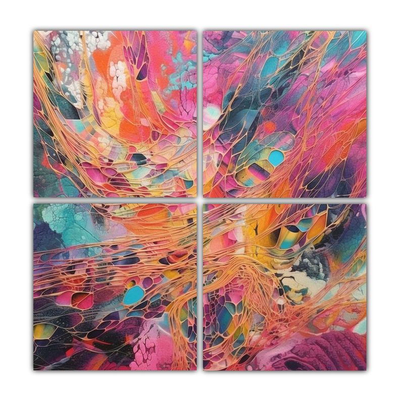 Cuadro Abstracto De Alta Calidad Con Detalles 100x100 Cm