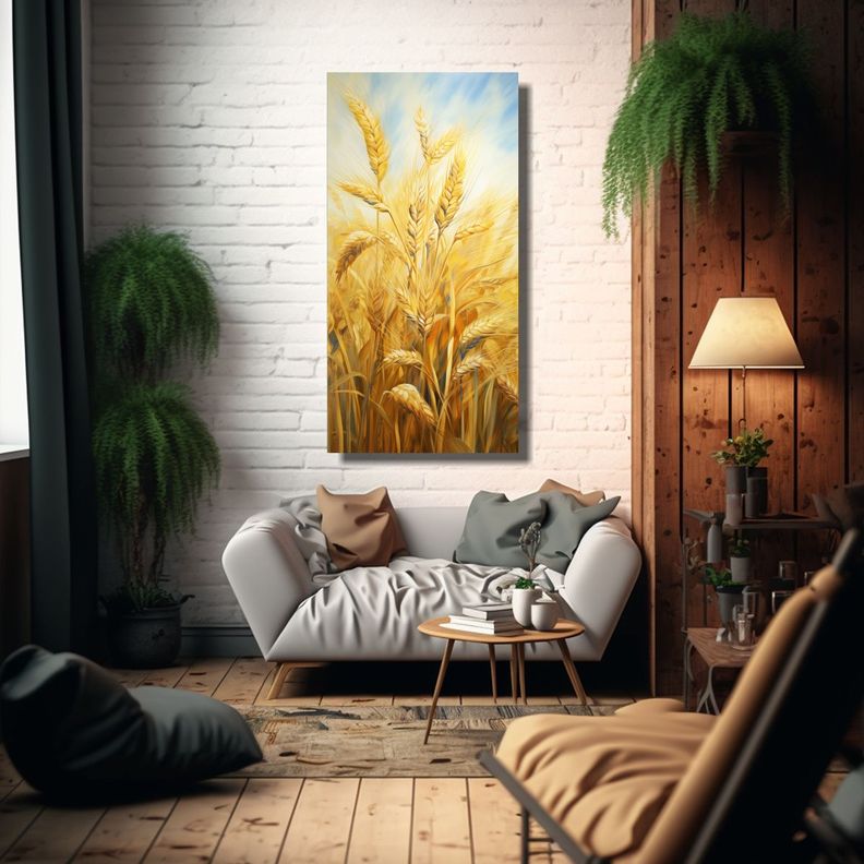 Pintura Abstracta De Hierbas En Estilo De óleo 20x40cm-2